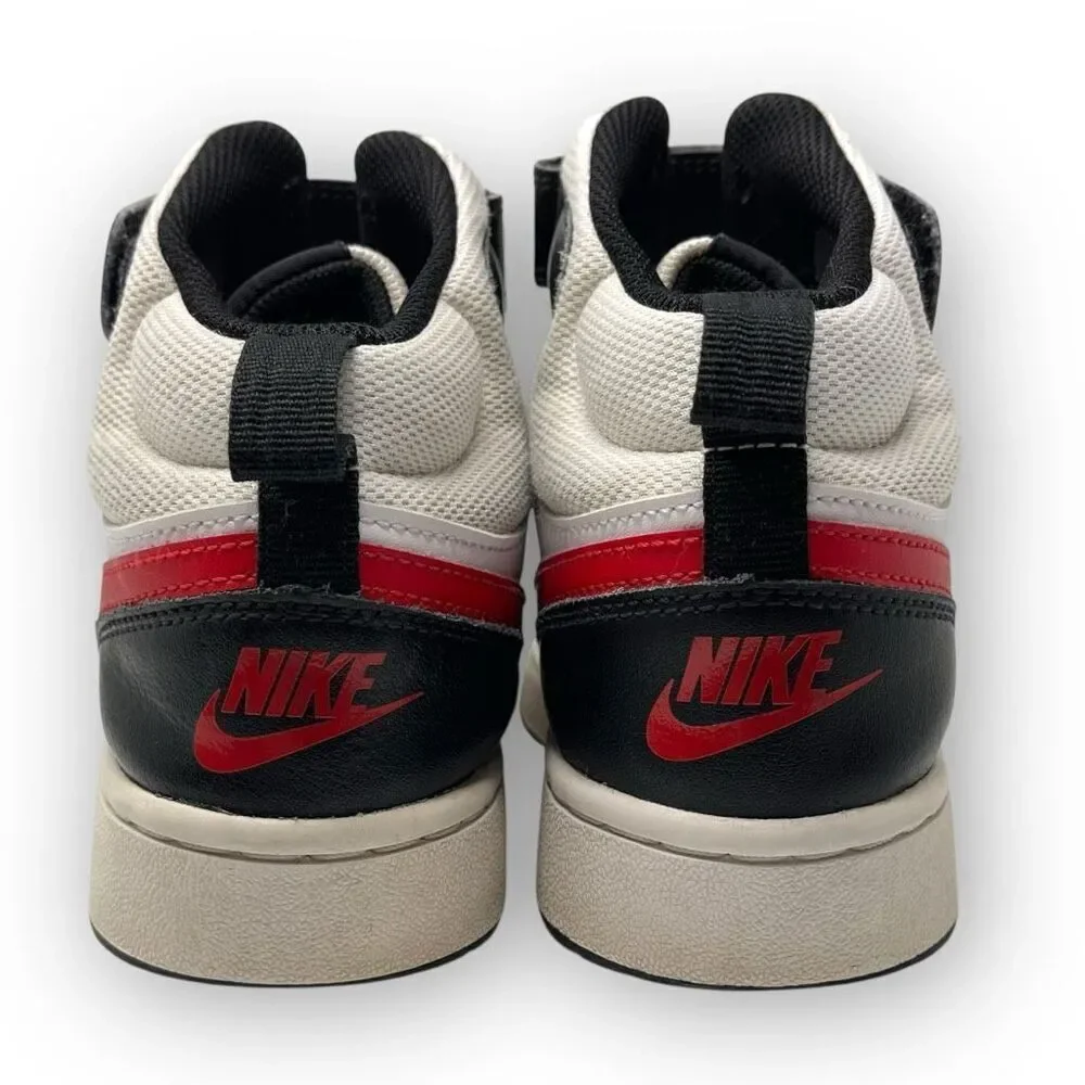 Nike Court Borough Mid 2 High Top Sneakers White Red Shoe CD7782-110 Youth 6Y
